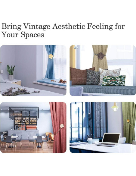 Sujetadores Magnéticos para Cortinas Lewondr 2 Piezas Beige