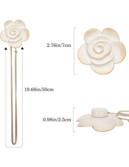 Sujetadores Magnéticos para Cortinas Lewondr 2 Piezas Beige