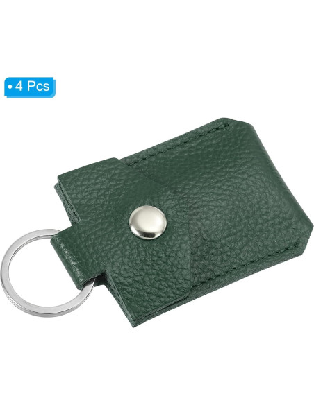 Fob de Llave de Cuero PATIKIL Verde Oscuro 70x45mm