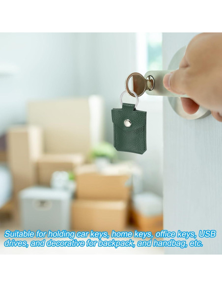 Fob de Llave de Cuero PATIKIL Verde Oscuro 70x45mm