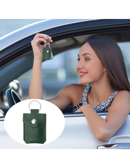 Fob de Llave de Cuero PATIKIL Verde Oscuro 70x45mm