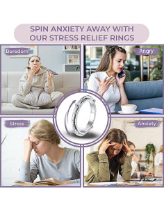 Anillo de Ansiedad Plata Esterlina SOLOLIKE Cruz 6 2