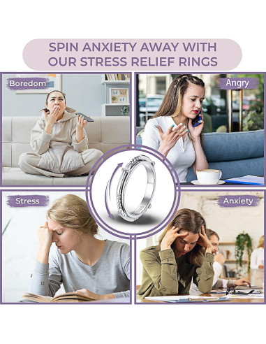 Anillo de Ansiedad Plata Esterlina SOLOLIKE Cruz 6