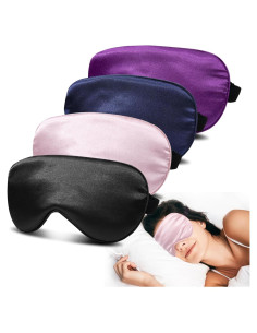 Paquete de 4 Máscaras de Sueño JroyJoy - Seda Suave 100% Oscuridad