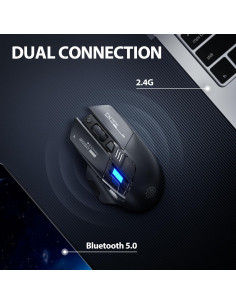 Ratón Inalámbrico INPHIC A9 Explorer RGB 2400 DPI Carga Tipo-C 2