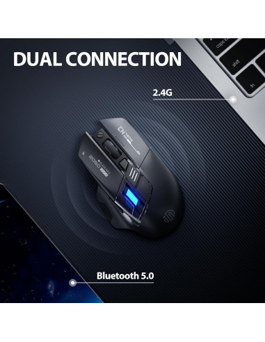 Ratón Inalámbrico INPHIC A9 Explorer RGB 2400 DPI Carga Tipo-C