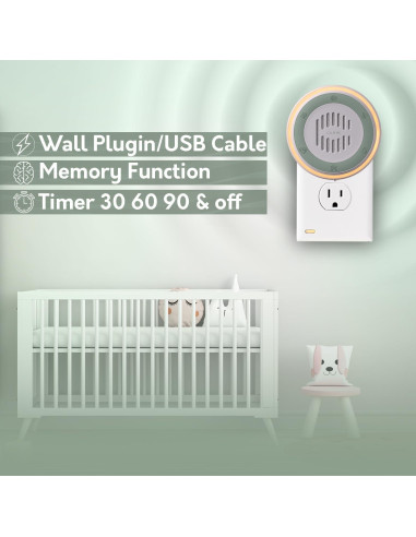 Máquina de Ruido Blanco Calm Me Redonda 20 Sonidos Luz Nocturna