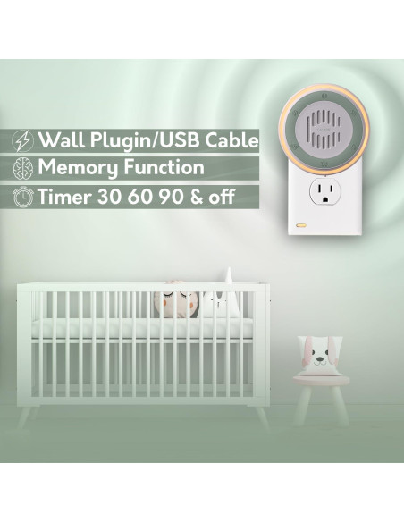 Máquina de Ruido Blanco Calm Me Redonda 20 Sonidos Luz Nocturna