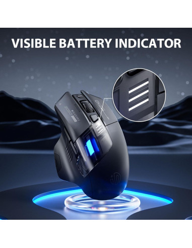 Ratón Inalámbrico INPHIC A9 Explorer RGB 2400 DPI Carga Tipo-C