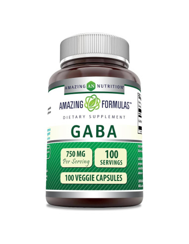 Suplemento GABA Fórmulas Asombrosas 750 Mg 100 Cápsulas