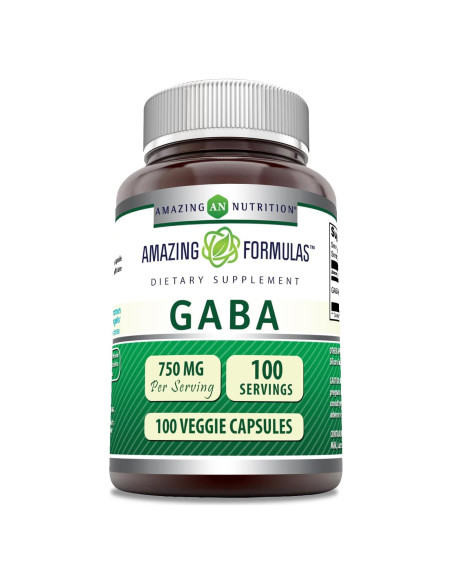 Suplemento GABA Fórmulas Asombrosas 750 Mg 100 Cápsulas