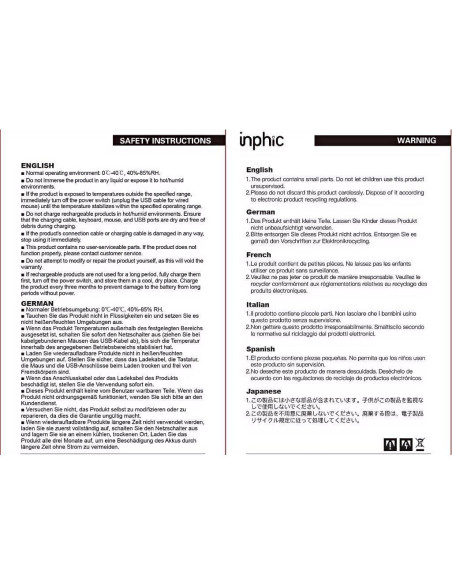 Ratón Inalámbrico INPHIC A9 Explorer RGB 2400 DPI Carga Tipo-C