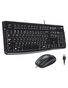 Combo Teclado y Ratón Logitech MK120 USB con Cable - Negro