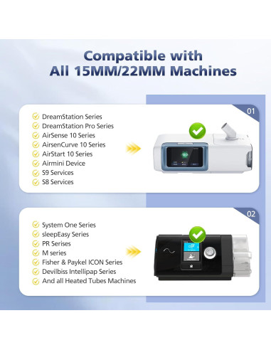 Paquete de 9 filtros CPAP Ecleanfy compatibles 22mm 25mm