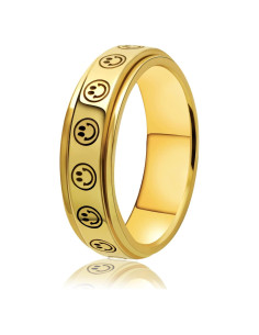 Anillo Fidget Spinner LAOYOU 6mm Acero Inoxidable Dorado