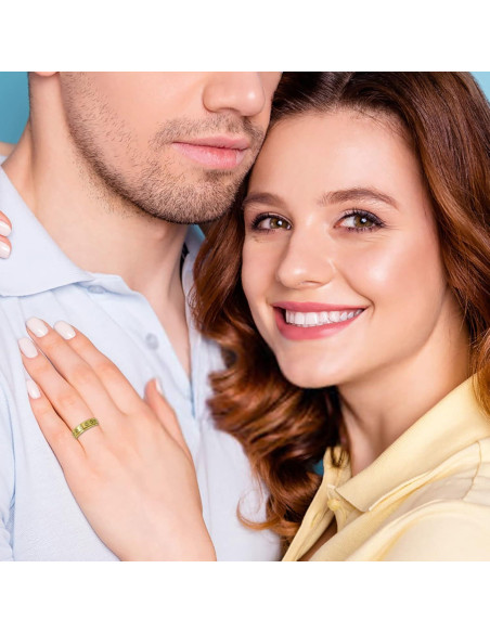 Anillo Fidget Spinner LAOYOU 6mm Acero Inoxidable Dorado