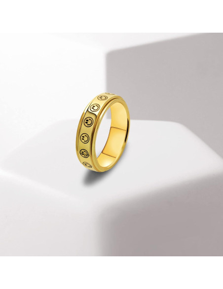 Anillo Fidget Spinner LAOYOU 6mm Acero Inoxidable Dorado