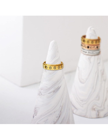 Anillo Fidget Spinner LAOYOU 6mm Acero Inoxidable Dorado