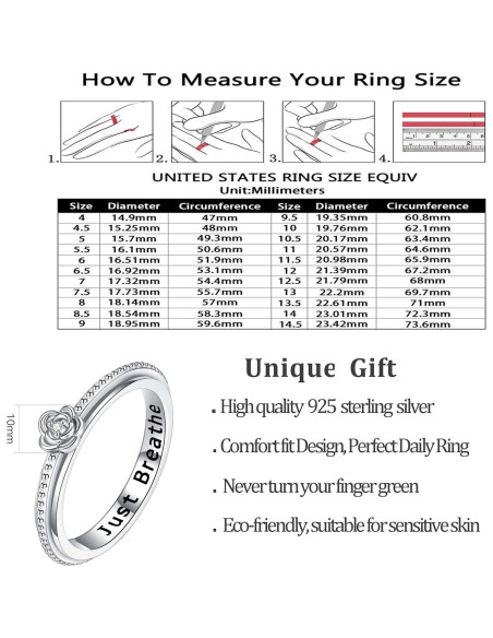 Anillo Fidget ReBest Plata Esterlina 925 Alivio Estrés 7