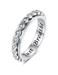 Anillo Fidget Spinner ReBest Plata Esterlina 925 para Ansiedad