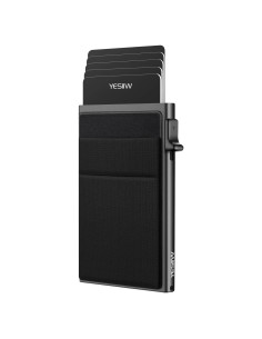 Billetera Slim YESIIW Negra para Hombres con Bloqueo RFID
