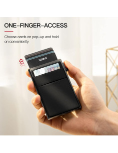 Billetera Slim YESIIW Negra para Hombres con Bloqueo RFID 2