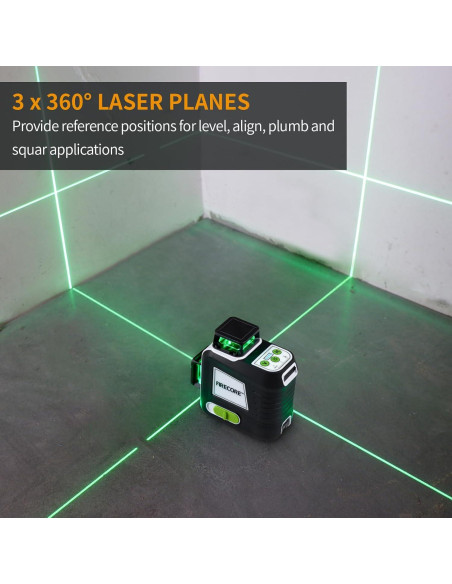 Nivel láser Firecore G50 3x360 con trípode y baterías