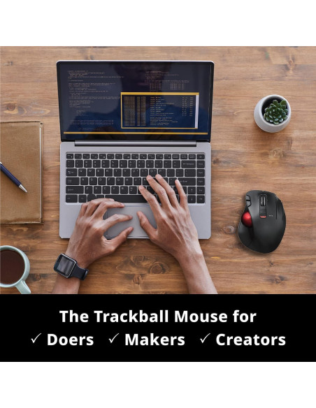 Ratón Trackball Inalámbrico ELECOM EX-G, Ergonómico, 6 Botones