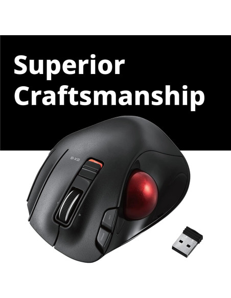 Ratón Trackball Inalámbrico ELECOM EX-G, Ergonómico, 6 Botones