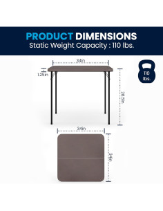 Mesa Plegable Cuadrada Flash Furniture 86 cm Gris Oscuro 2