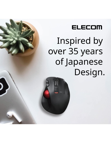 Ratón Trackball Inalámbrico ELECOM EX-G, Ergonómico, 6 Botones