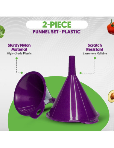 Juego de Embudos Multiusos Crisp 2 Piezas Púrpura