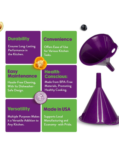 Juego de Embudos Multiusos Crisp 2 Piezas Púrpura