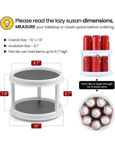 Organizador de especias giratorio LANDNEOO 10" antideslizante