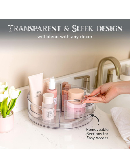 Organizador Giratorio Oizeir 4 Secciones 29,21 cm Transparente
