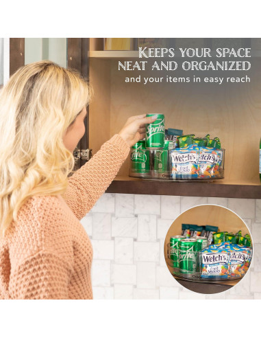 Organizador Giratorio Oizeir 4 Secciones 29,21 cm Transparente