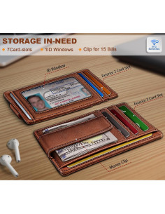 Billetera de Cuero Bulliant para Hombres con Clip y RFID 2