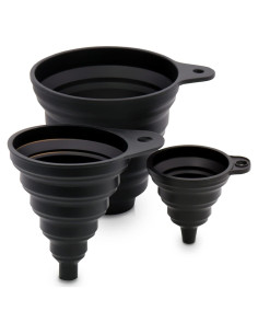 Juego de 3 embudos de silicona Milcraft para cocina