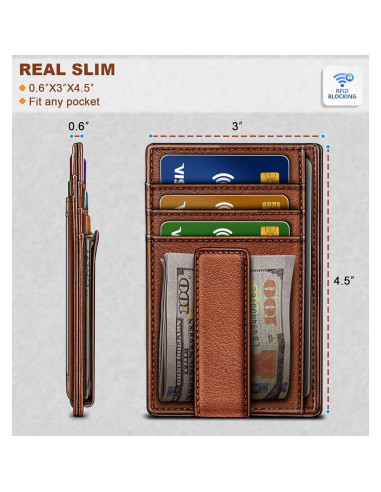 Billetera de Cuero Bulliant para Hombres con Clip y RFID