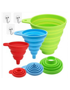 Juego de 3 Embudos de Cocina JQSAOKEYU Silicona Grado Alimenticio