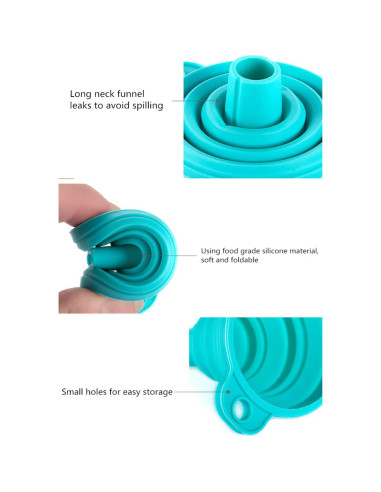Juego de 3 Embudos de Cocina JQSAOKEYU Silicona Grado Alimenticio