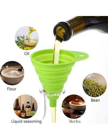 Juego de 3 Embudos de Cocina JQSAOKEYU Silicona Grado Alimenticio