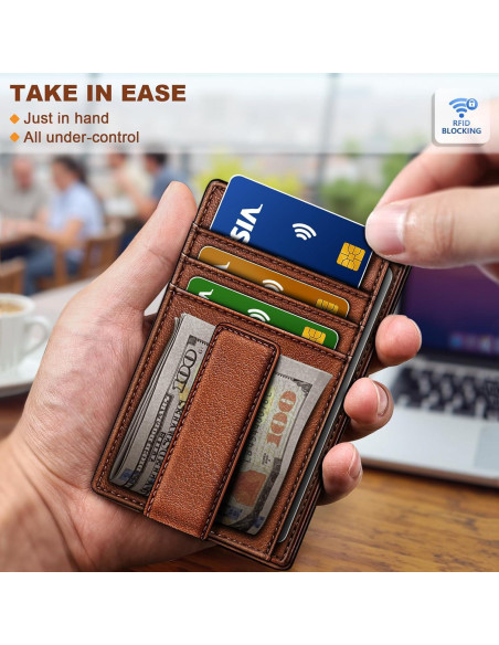 Billetera de Cuero Bulliant para Hombres con Clip y RFID