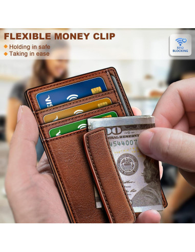 Billetera de Cuero Bulliant para Hombres con Clip y RFID