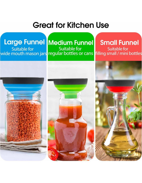 Juego de Embudos de Silicona Kalave 4 Piezas para Cocina