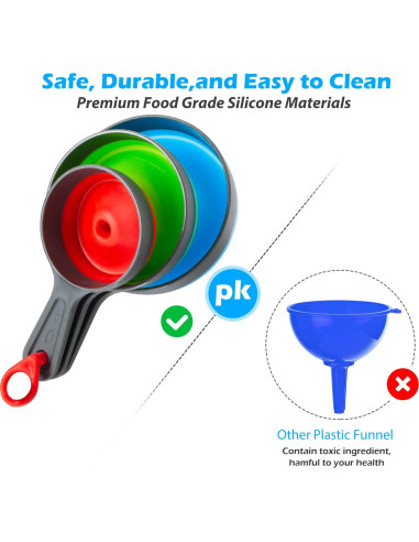 Juego de Embudos de Silicona Kalave 4 Piezas para Cocina