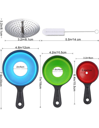 Juego de Embudos de Silicona Kalave 4 Piezas para Cocina