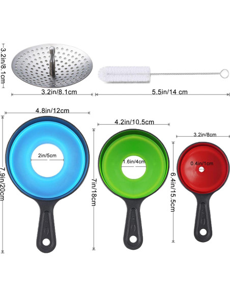 Juego de Embudos de Silicona Kalave 4 Piezas para Cocina