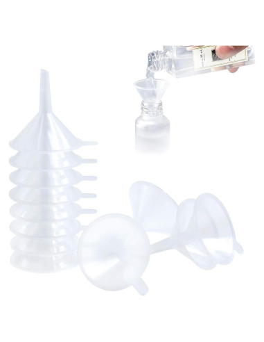 Conjunto 10 Embudos Mini Plástico Claro Rosojodg 2,5cm