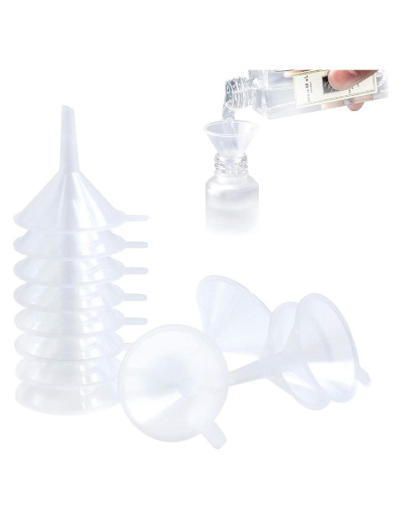 Conjunto 10 Embudos Mini Plástico Claro Rosojodg 2,5cm